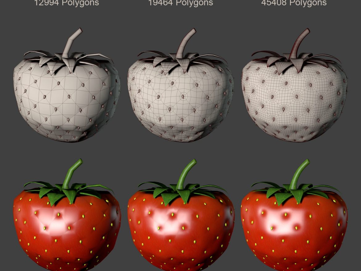 strawberry 3d model blend obj 139432
