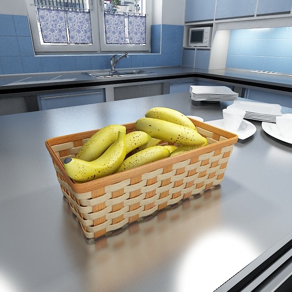 bananas in wicker basket 09 3d model 3ds max fbx obj 132946