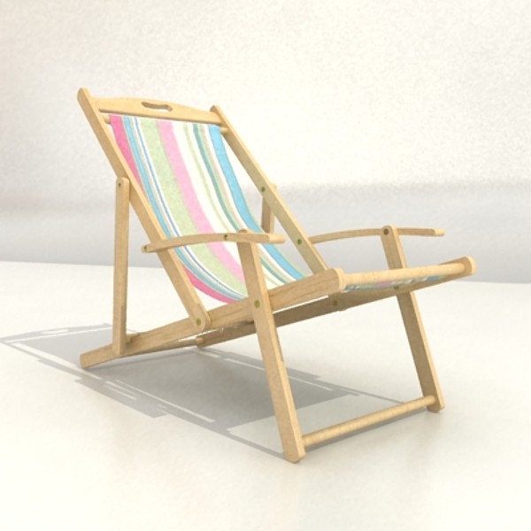 beach chair high detail realistic 3d model 3ds max fbx obj 129778