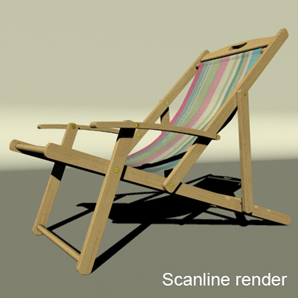 beach chair high detail realistic 3d model 3ds max fbx obj 129785