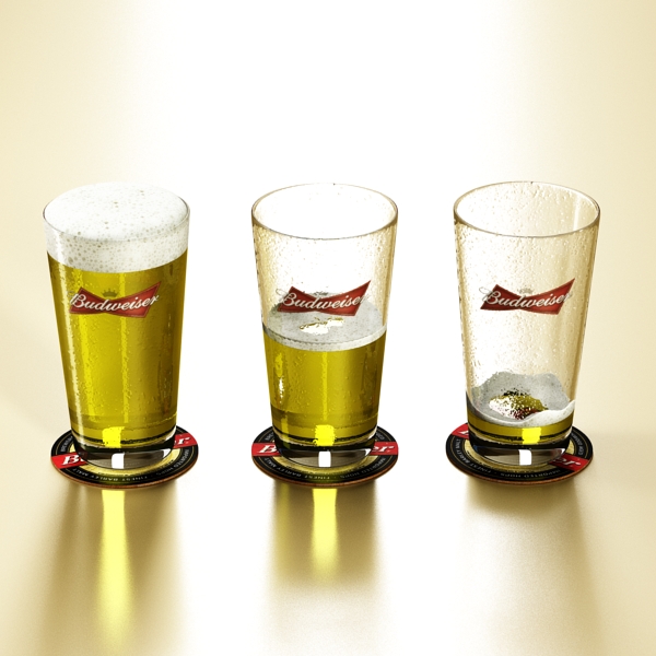 budweiser beer glass 3d model 3ds max fbx obj 142078