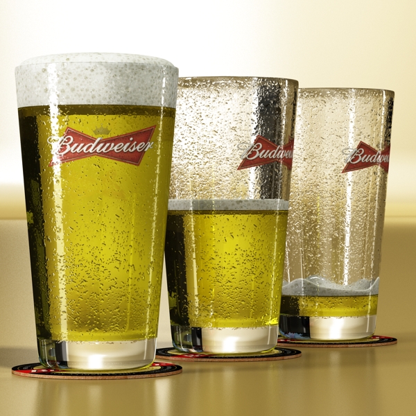 budweiser beer glass 3d model 3ds max fbx obj 142079