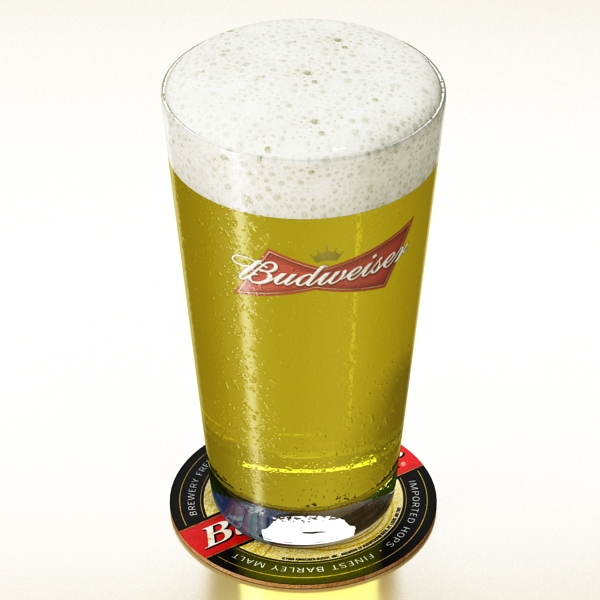 budweiser beer glass 3d model 3ds max fbx obj 142080