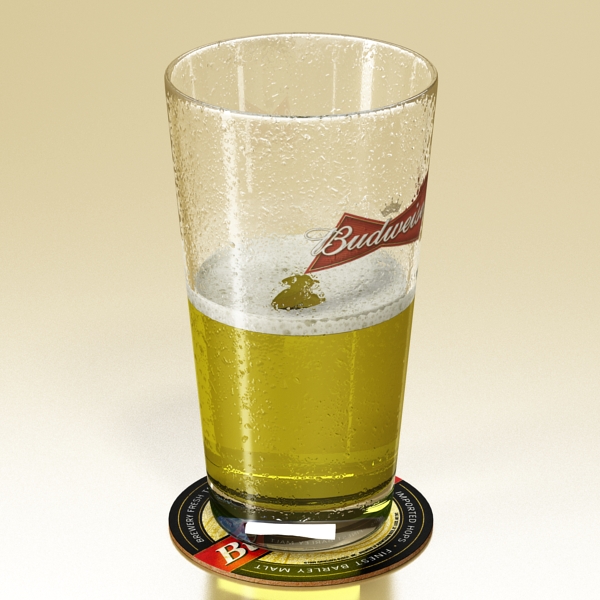 budweiser beer glass 3d model 3ds max fbx obj 142081