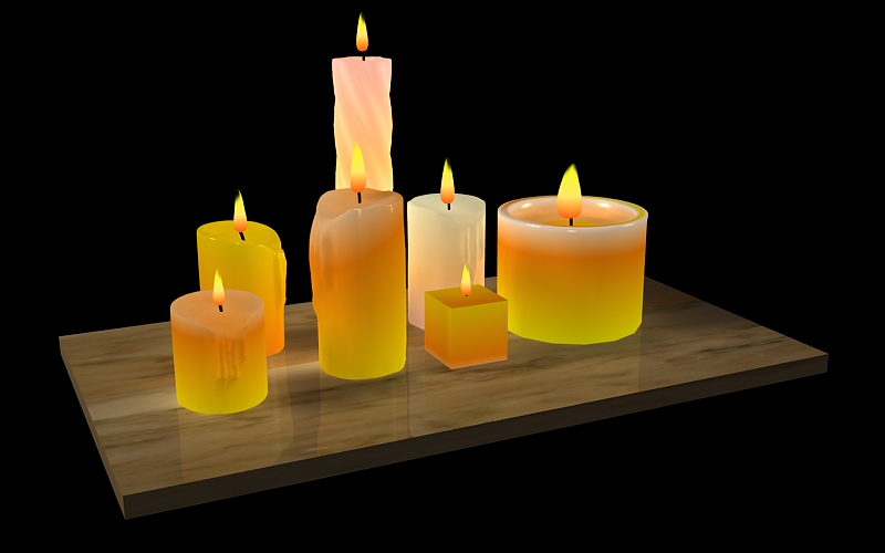 candles & flames 3d model max 150915