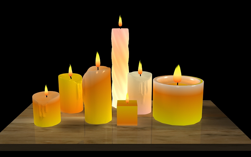 candles & flames 3d model max 150916