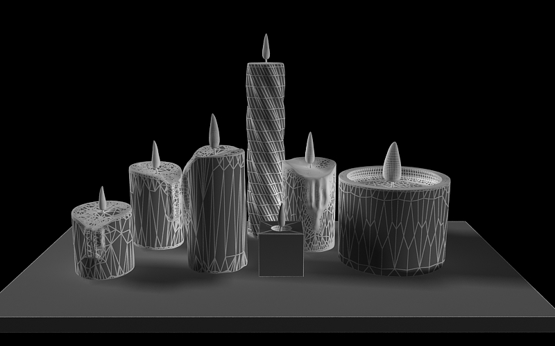 candles & flames 3d model max 150917