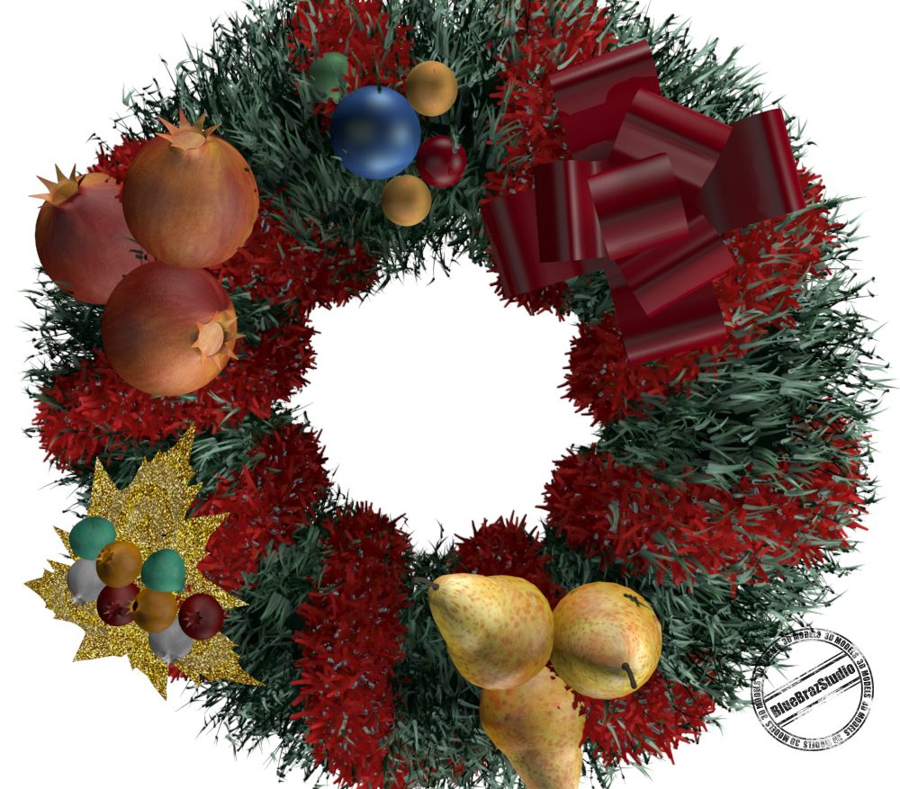 christmas wreath 3d model 3ds dxf fbx c4d dae obj 145849