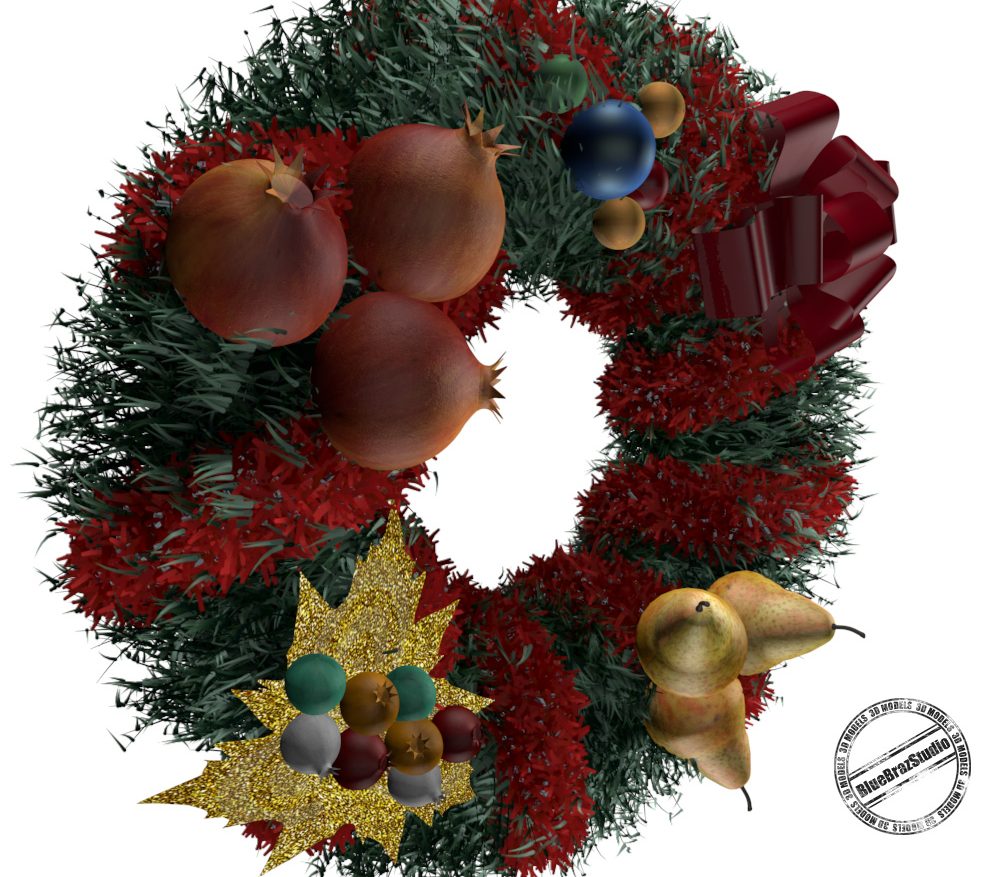 christmas wreath 3d model 3ds dxf fbx c4d dae obj 145850