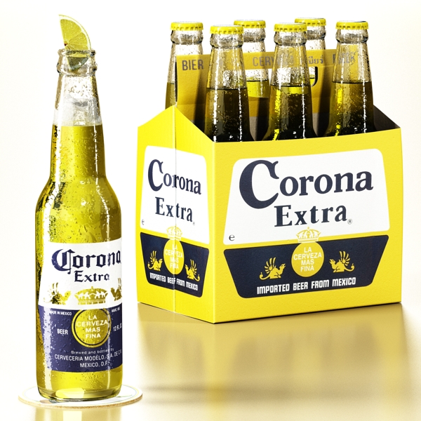 Corona Beer Bottle - 6 Pack 3D Model – Buy Corona Beer ...