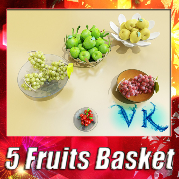 fruit in bowls collection 3d model 3ds max fbx obj 133941