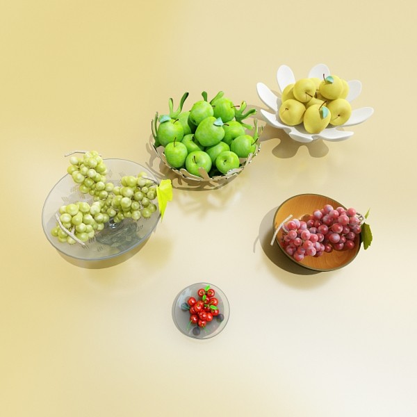 fruit in bowls collection 3d model 3ds max fbx obj 133942