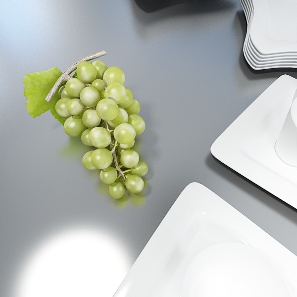 green grapes in glass bowl 3d model 3ds max fbx obj 133038