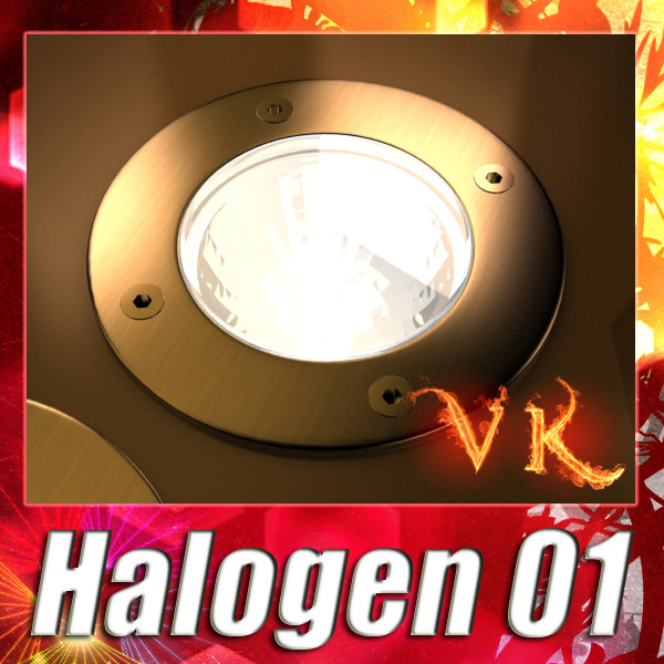 halogen lamp 01, high detail 3d model 3ds max fbx obj 134497