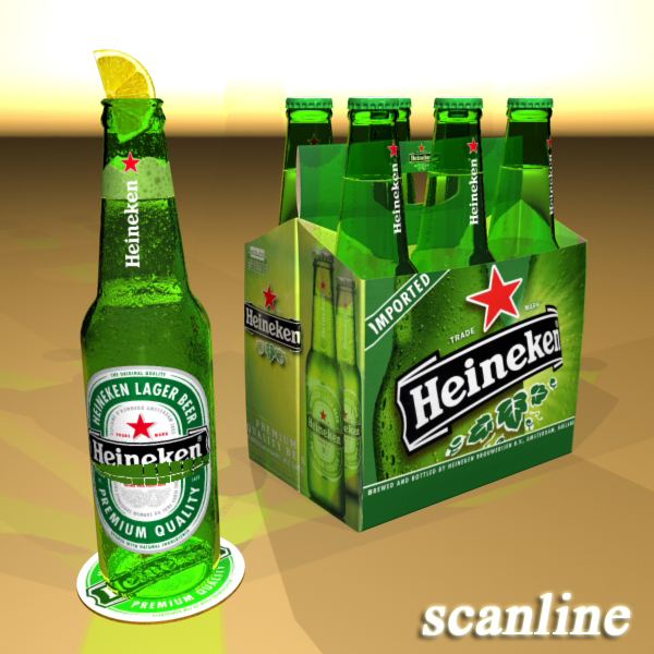 heineken beer collection 3d model 3ds max fbx obj 141877