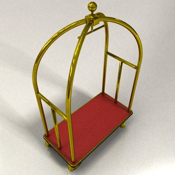 hotel luggage cart high detail realistic 3d model 129726