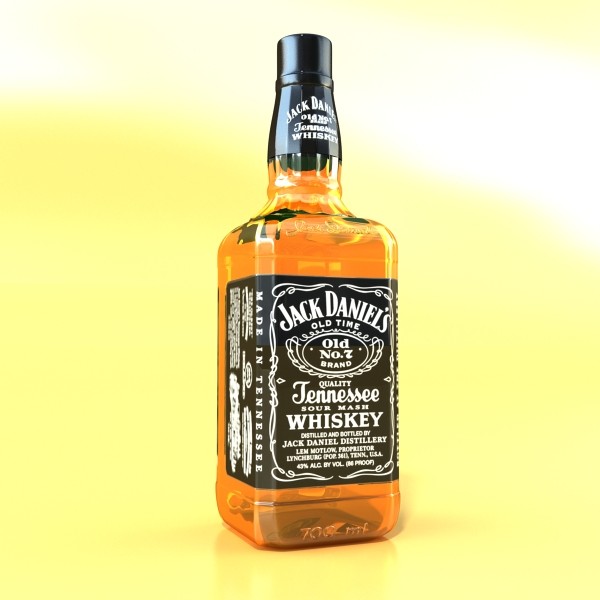 jack daniels bottle 3d model 3ds max fbx obj 135883