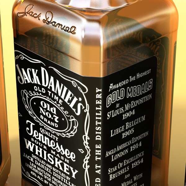 jack daniels bottle 3d model 3ds max fbx obj 135889