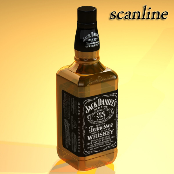jack daniels bottle 3d model 3ds max fbx obj 135892
