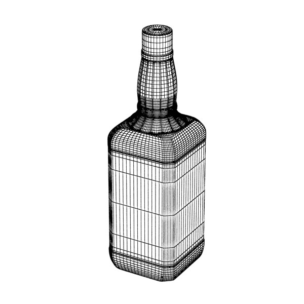 jack daniels bottle 3d model 3ds max fbx obj 135895