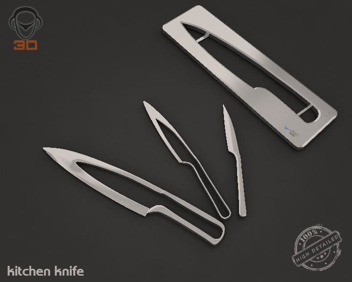 kitchen knife 3d model 3ds max fbx obj 138362