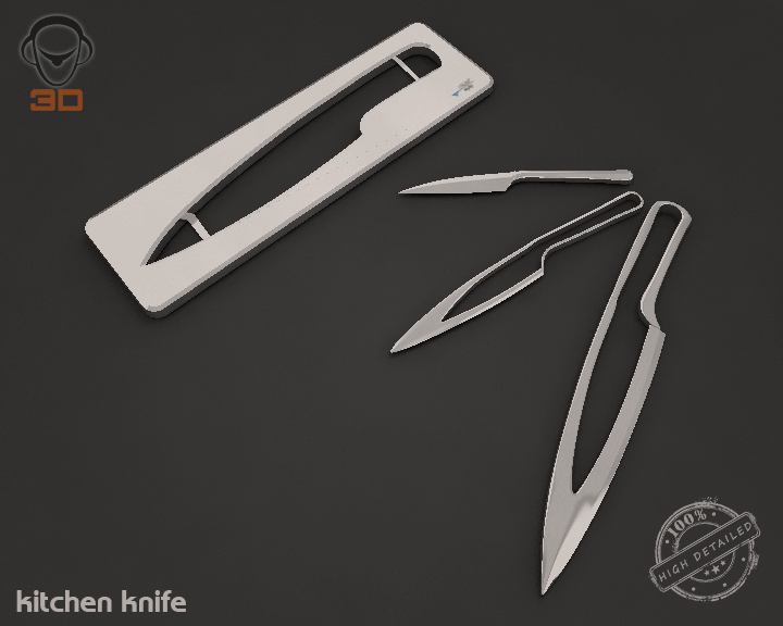 kitchen knife 3d model 3ds max fbx obj 138363