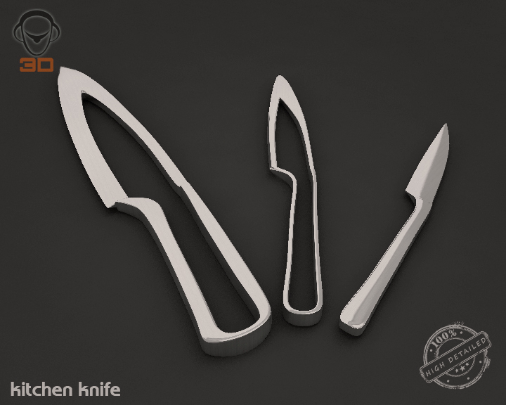 kitchen knife 3d model 3ds max fbx obj 138364