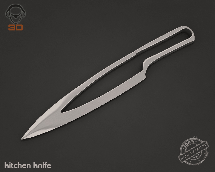 kitchen knife 3d model 3ds max fbx obj 138365