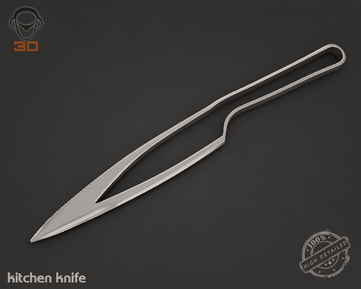 kitchen knife 3d model 3ds max fbx obj 138366