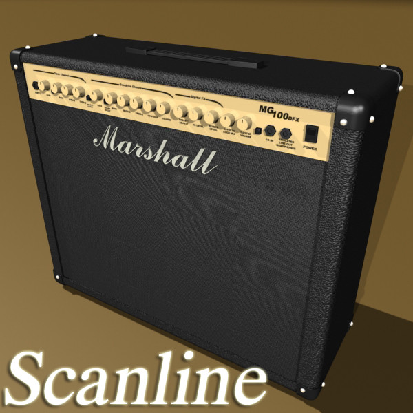 marshall amplifier 100 w high detail 3d model 3ds max fbx obj 131059
