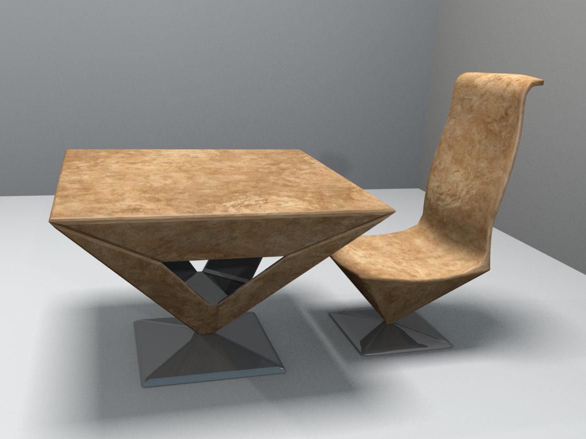 pyramid table and chair 3d model blend obj 140164