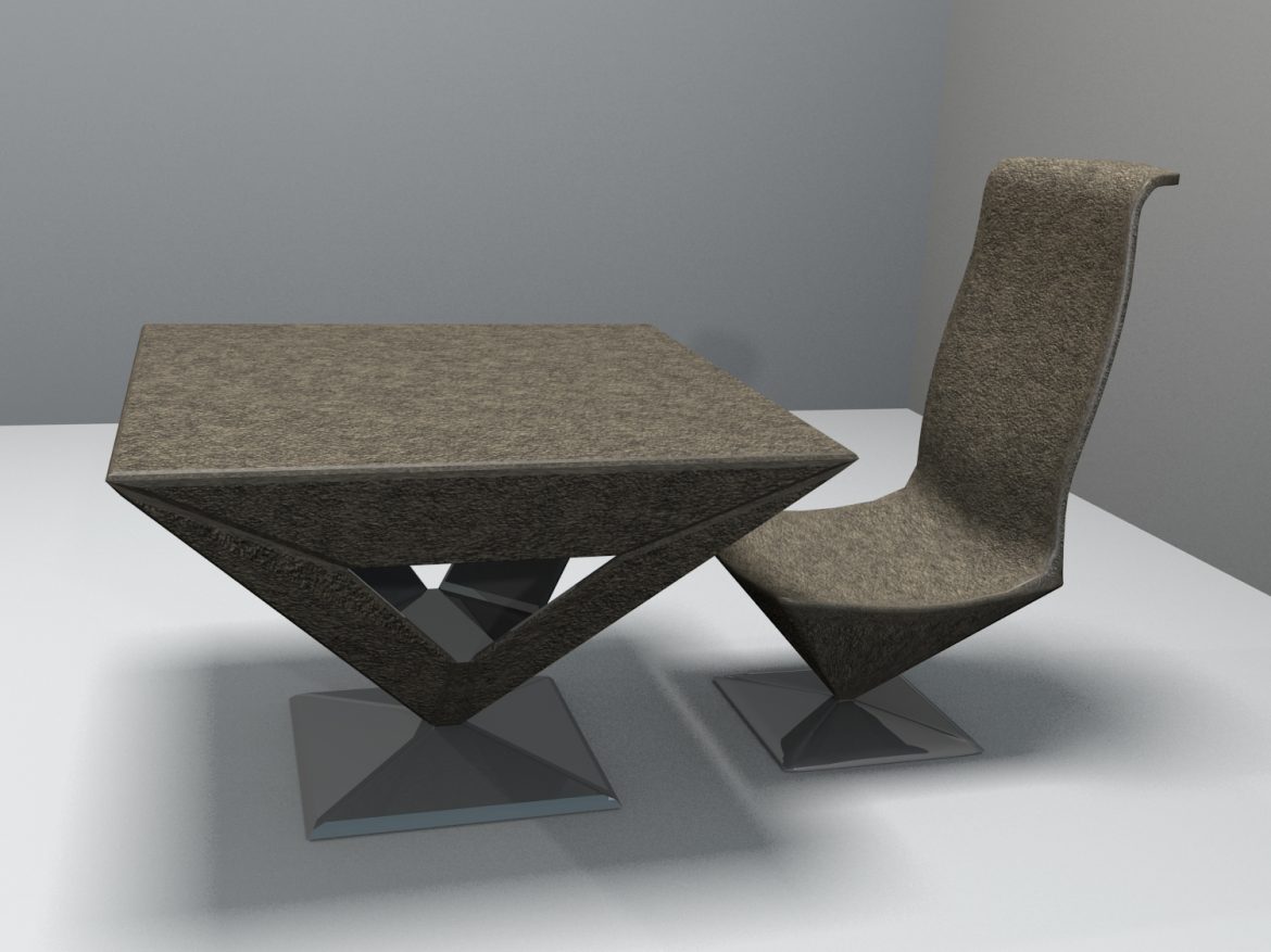 pyramid table and chair 3d model blend obj 140165