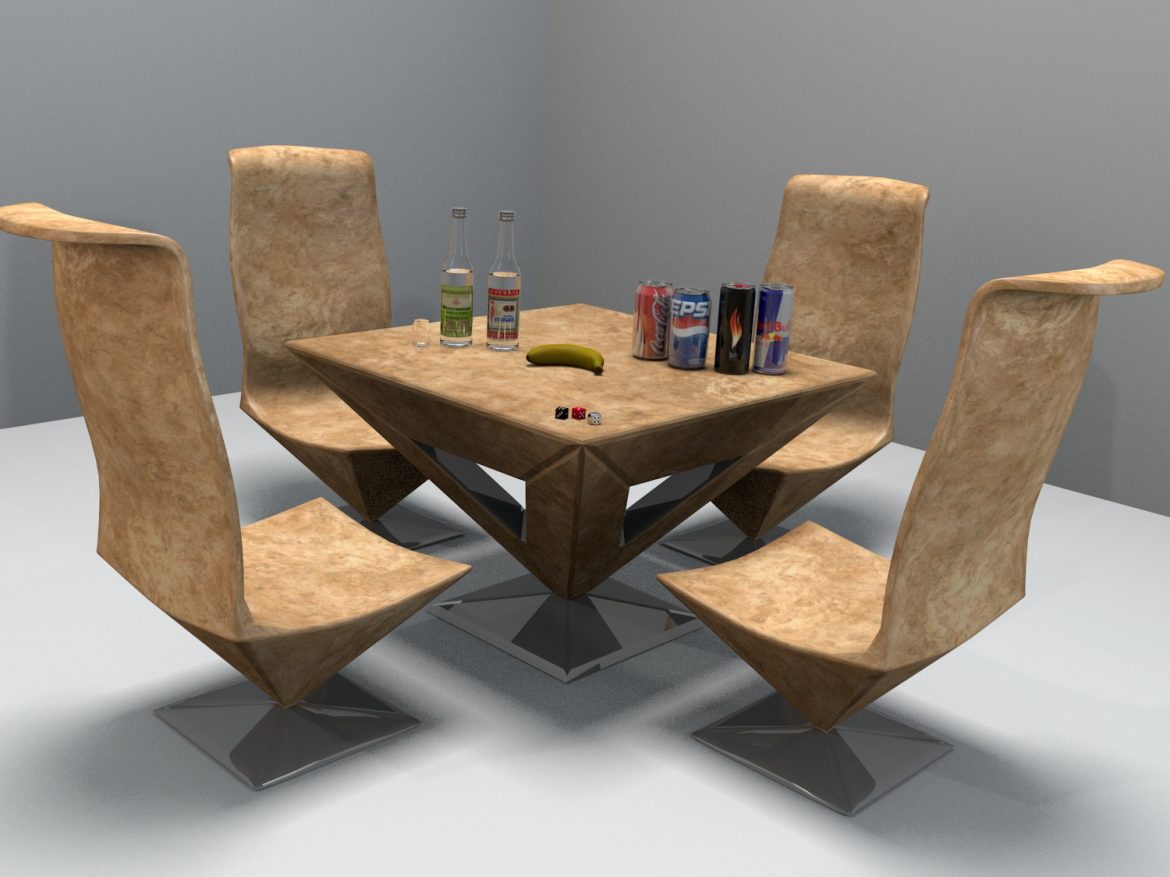 pyramid table and chair 3d model blend obj 140167