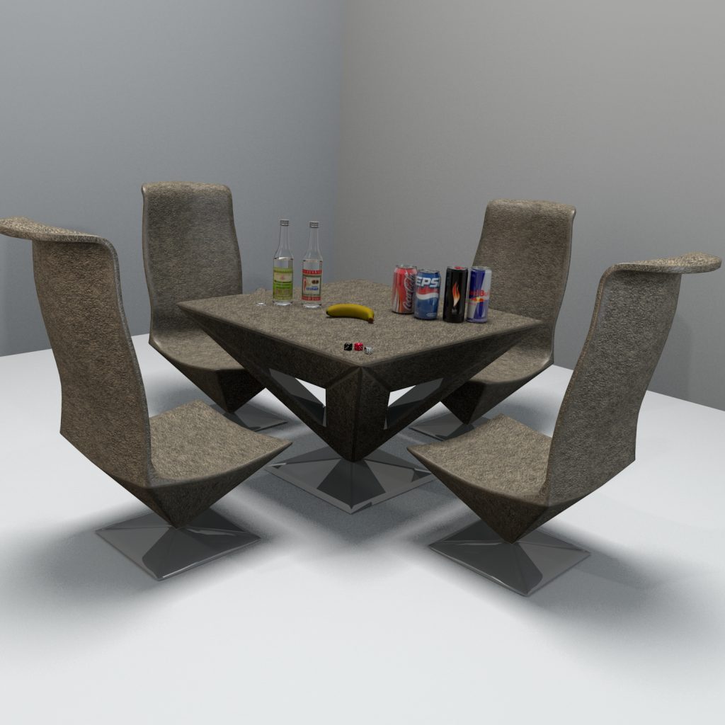 Pyramid Table And Chair 3D Model - FlatPyramid