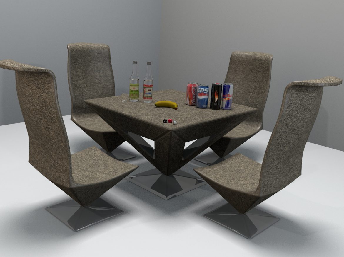 pyramid table and chair 3d model blend obj 140168