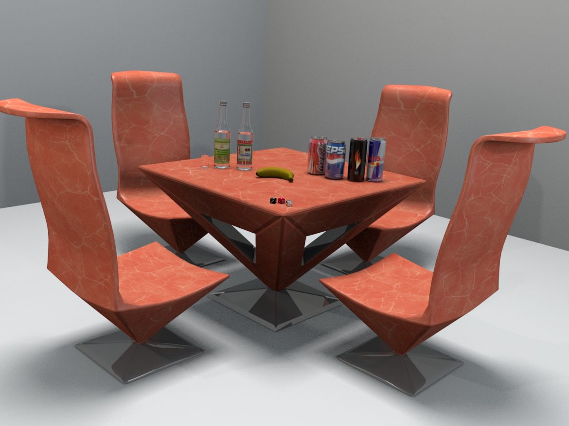 pyramid table and chair 3d model blend obj 140169