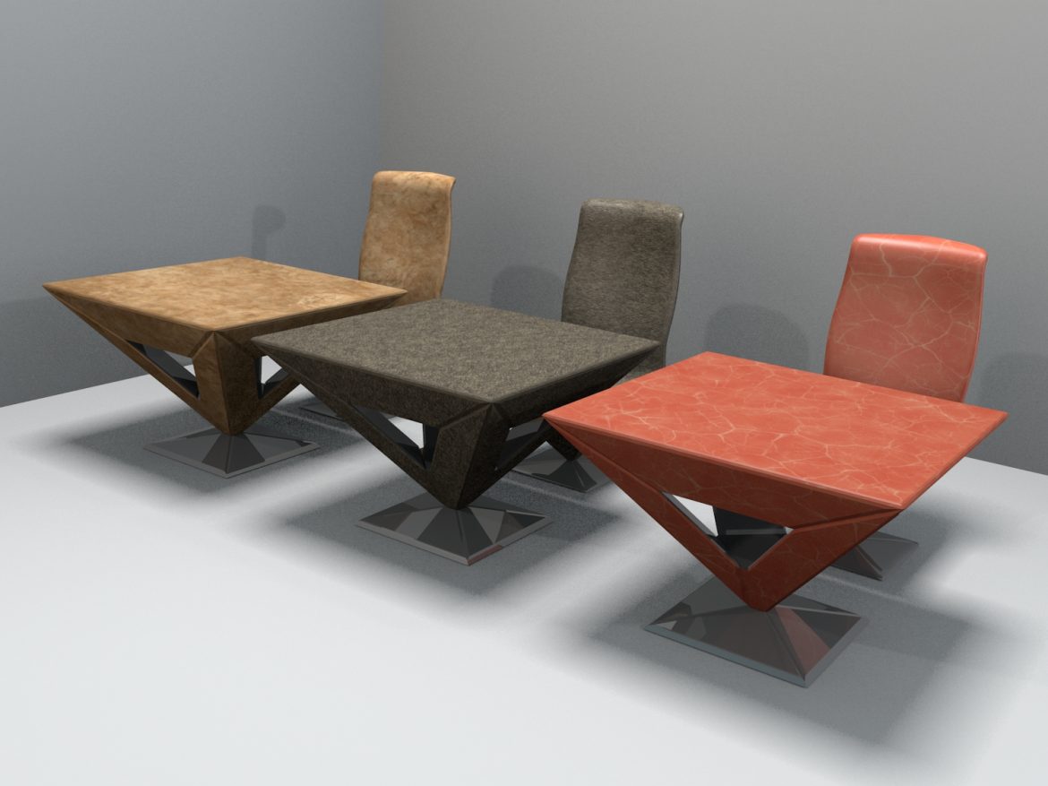 pyramid table and chair 3d model blend obj 140170