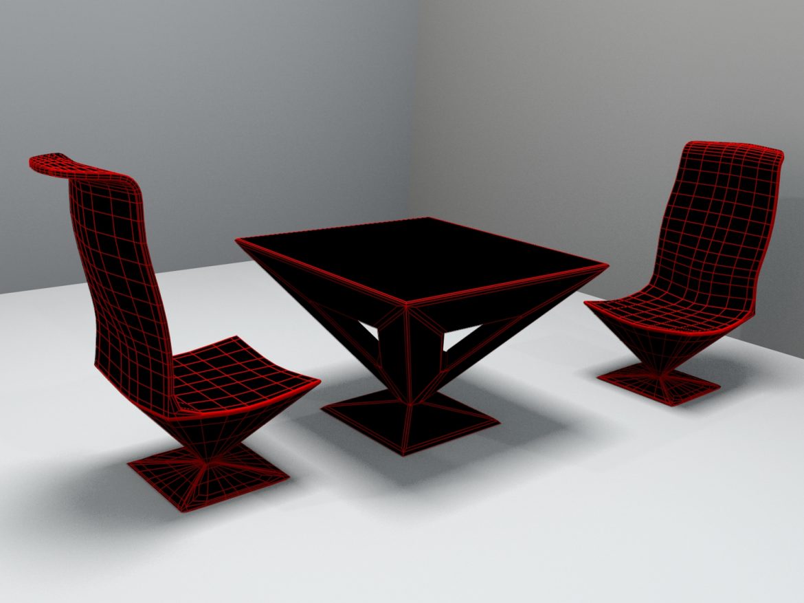 pyramid table and chair 3d model blend obj 140171