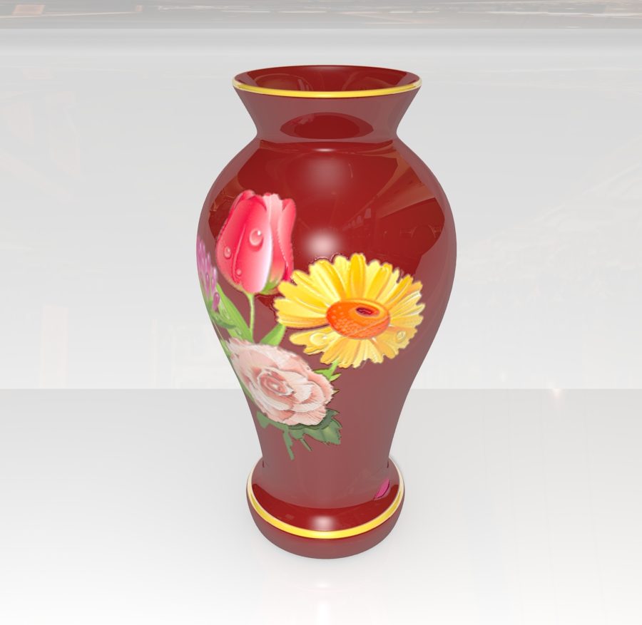 red vase 3d model 3ds max blend br4 obp obj 119331