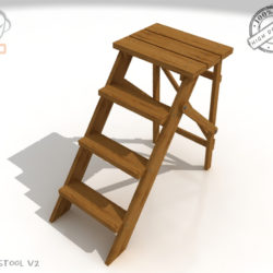 step lader wood v2 3d model 3ds max fbx obj 137591