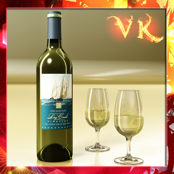 white wine bottle and cup 3d model 3ds max fbx obj 144925