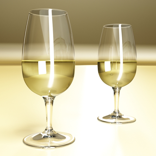white wine bottle and cup 3d model 3ds max fbx obj 144933