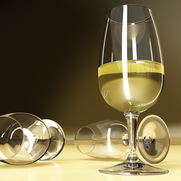 white wine bottle and cup 3d model 3ds max fbx obj 144934