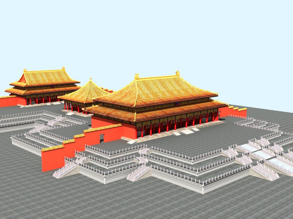 the forbidden city — three big place 3d model max 127901