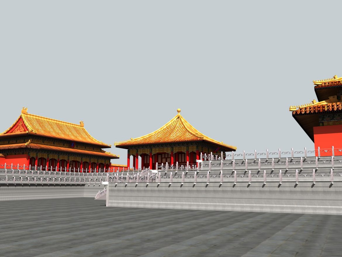 the forbidden city — three big place 3d model max 127902