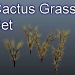 cactus grass set 001 3d model 3ds max obj 103053