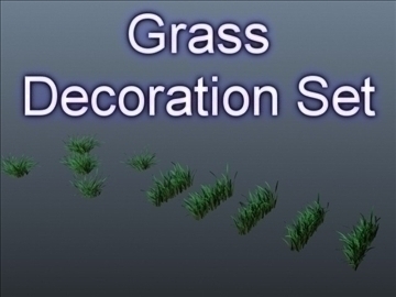 grass decor set 001 3d model 3ds max obj 103098