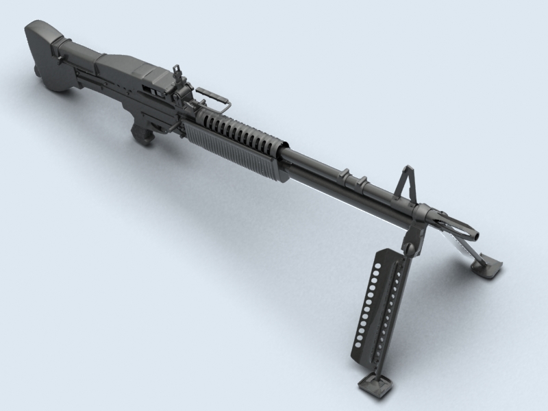 machine gun m60 3d model 3ds max fbx obj 146397