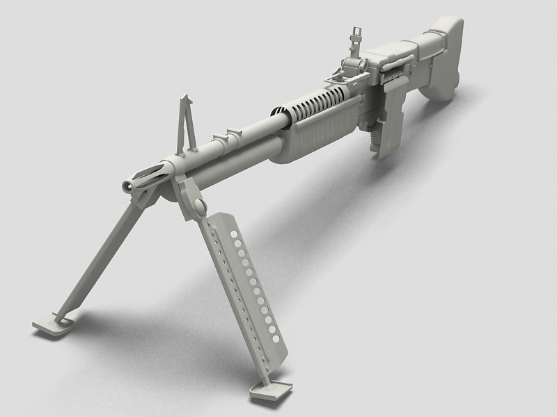 machine gun m60 3d model 3ds max fbx obj 146401