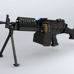 mk46 machine gun 3d model 3ds max obj 122574
